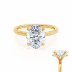 PARIS Oval Lab Diamond 18k Yellow Gold Hidden Halo