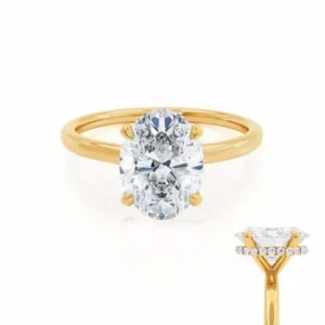 PARIS Oval Lab Diamond 18k Yellow Gold Hidden Halo