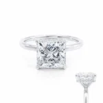 PARIS Princess Lab Diamond 18k White Gold Petite Hidden Halo