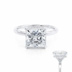 PARIS Princess Lab Diamond 18k White Gold Petite Hidden Halo
