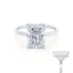PARIS Radiant Lab Diamond Platinum Hidden Halo Solitaire