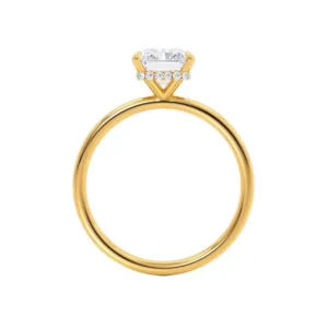 PARIS Radiant Lab Diamond 18k Yellow Gold Hidden Halo Solitaire