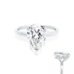 PARIS Pear Lab Diamond 18k White Gold Hidden Halo