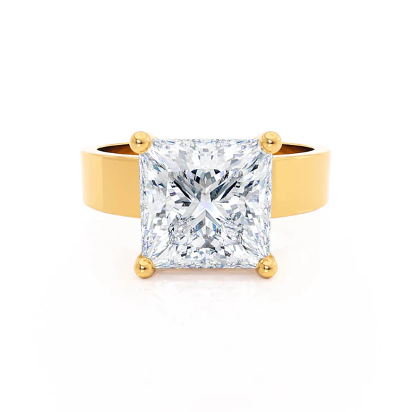 REGENT Princess Lab Diamond 18k Yellow Gold Solitaire