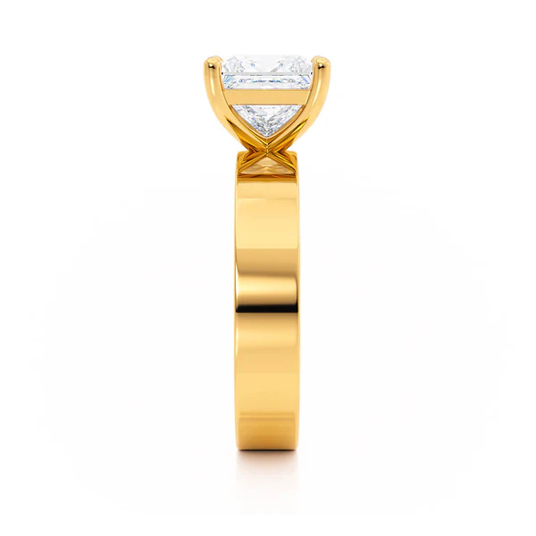 REGENT Princess Lab Diamond 18k Yellow Gold Solitaire