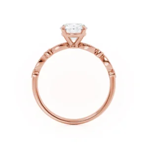 HOPE Oval Lab Diamond 18k Rose Gold Shoulder Set Ring