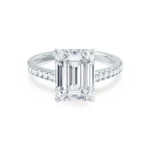 VIOLA Emerald Lab Diamond Platinum Shoulder Set