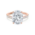 VIOLA Elongated Cushion Lab Diamond 18k Rose Gold Shoulder Set