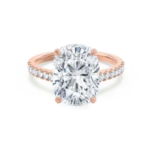 VIOLA Elongated Cushion Lab Diamond 18k Rose Gold Shoulder Set