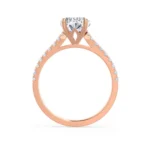 VIOLA Elongated Cushion Lab Diamond 18k Rose Gold Shoulder Set