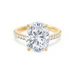 VIOLA Elongated Cushion Lab Diamond 18k Yellow Gold Shoulder Set