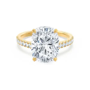VIOLA Elongated Cushion Lab Diamond 18k Yellow Gold Shoulder Set