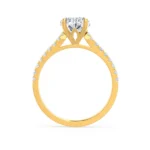 VIOLA Elongated Cushion Lab Diamond 18k Yellow Gold Shoulder Set