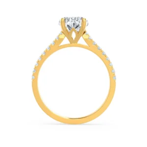 VIOLA Elongated Cushion Lab Diamond 18k Yellow Gold Shoulder Set