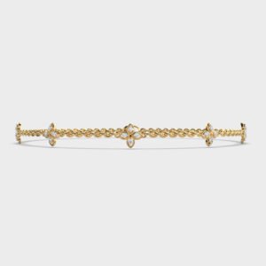 Soft Weave Flower Diamond Bracelet