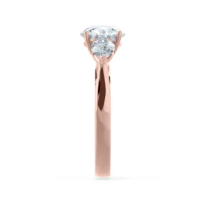 BLOSSOM Oval Lab Diamond & Pear Lab Diamond 18k Rose Gold Trilogy Ring