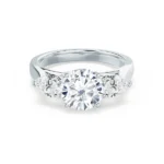 BLOSSOM Round Lab Diamond & Pear Lab Diamond 950 Platinum Trilogy Ring