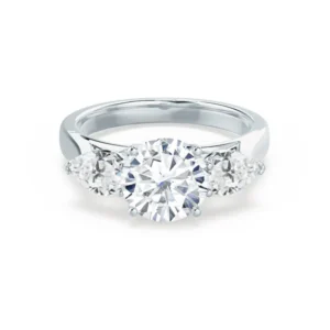 BLOSSOM Round Lab Diamond & Pear Lab Diamond 950 Platinum Trilogy Ring