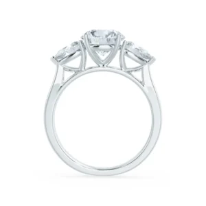 BLOSSOM Oval Lab Diamond & Pear Lab Diamond 18k White Gold Trilogy Ring