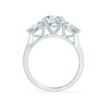 BLOSSOM Round Lab Diamond & Pear Lab Diamond 950 Platinum Trilogy Ring