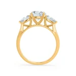 BLOSSOM Round Lab Diamond & Pear Lab Diamond 18k Yellow Gold Trilogy Ring