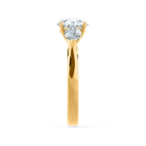 LOUELLA Oval Lab Diamond 18k Yellow Gold Trilogy Ring