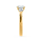 BLOSSOM Oval Lab Diamond & Pear Lab Diamond 18k Yellow Gold Trilogy Ring