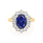 DIANA Blue Sapphire & Lab Diamond 18k Yellow Gold