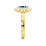 DIANA Blue Sapphire & Lab Diamond 18k Yellow Gold