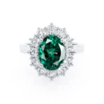 DIANA Emerald & Lab Diamond 950 Platinum Halo
