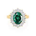 DIANA Emerald & Lab Diamond 18k Yellow Gold