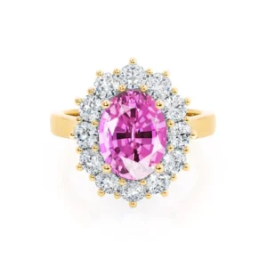 DIANA Pink Sapphire & Lab Diamond 18k Yellow Gold