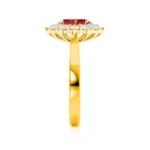 DIANA Ruby & Lab Diamond 18k Yellow Gold