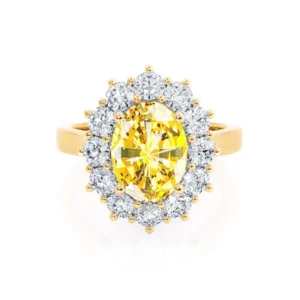 DIANA Yellow Sapphire & Lab Diamond 18k Yellow Gold