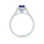 ESME Grown Blue Sapphire & Diamond Platinum Halo