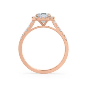 ESME Radiant Lab Diamond 18k Rose Gold Halo