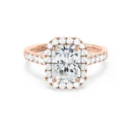 ESME Radiant Lab Diamond 18k Rose Gold Halo