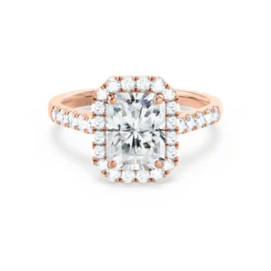 ESME Radiant Lab Diamond 18k Rose Gold Halo