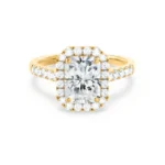 ESME Radiant Lab Diamond 18k Yellow Gold Halo
