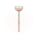 CELESTE Toi et Moi Lab Diamond Emerald & Pear Diamond Band Ring 18k Rose Gold