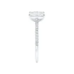 CELESTE Toi et Moi Lab Diamond Emerald & Pear Diamond Band Ring 950 Platinum