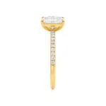 CELESTE Toi et Moi Lab Diamond Emerald & Pear Diamond Band Ring 18k Yellow Gold